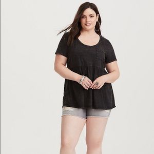 Torrid black mineral wash babydoll top